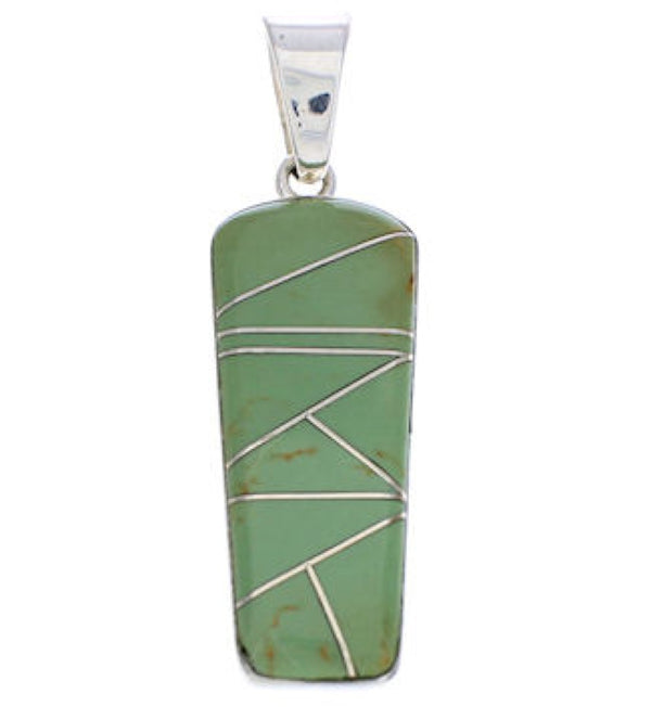 Silver Turquoise Inlay Pendant Jewelry PX24069